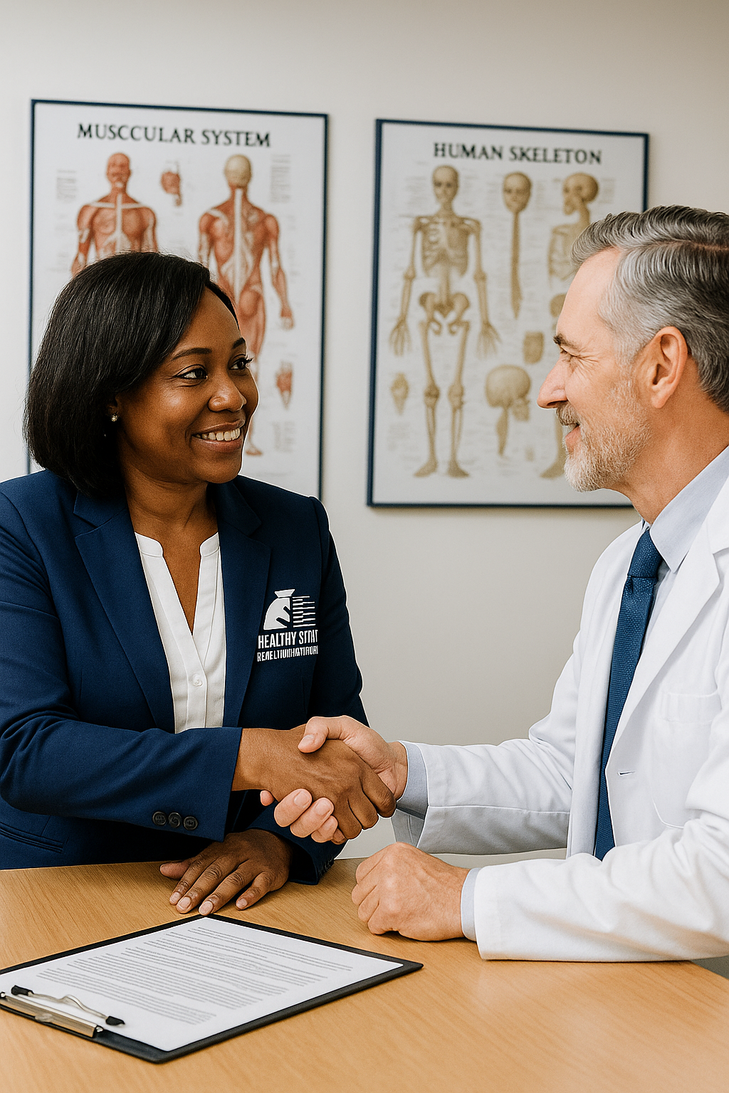 Healthcare staff meeting and agreement